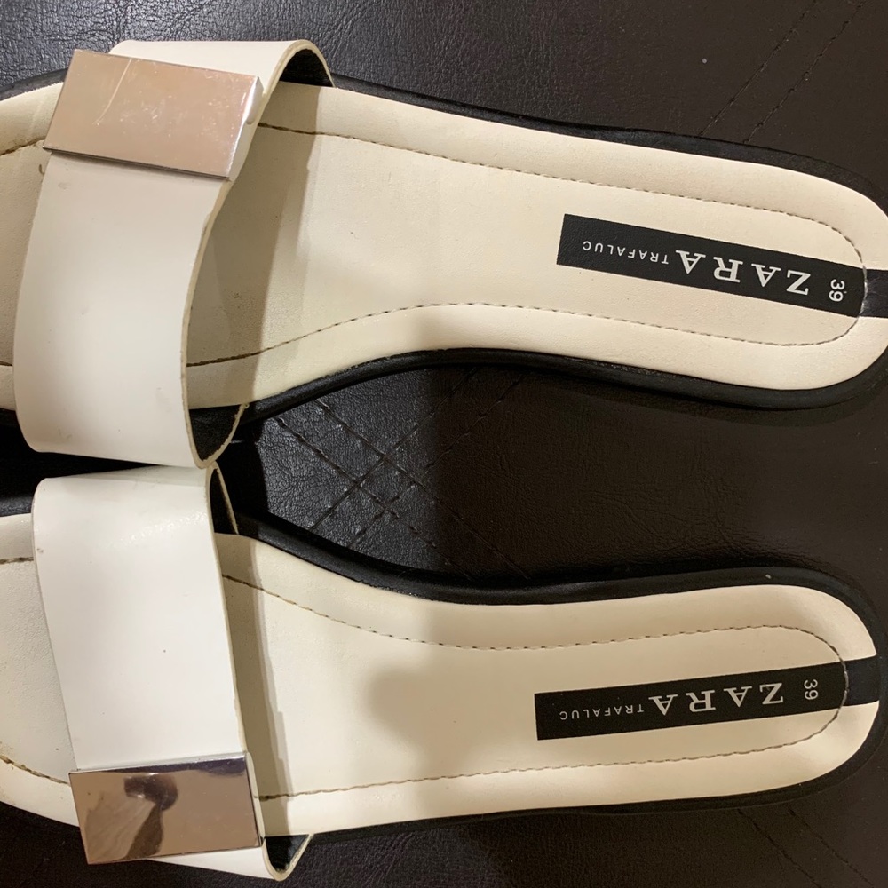 ZARA Slides w/ Silver Detail